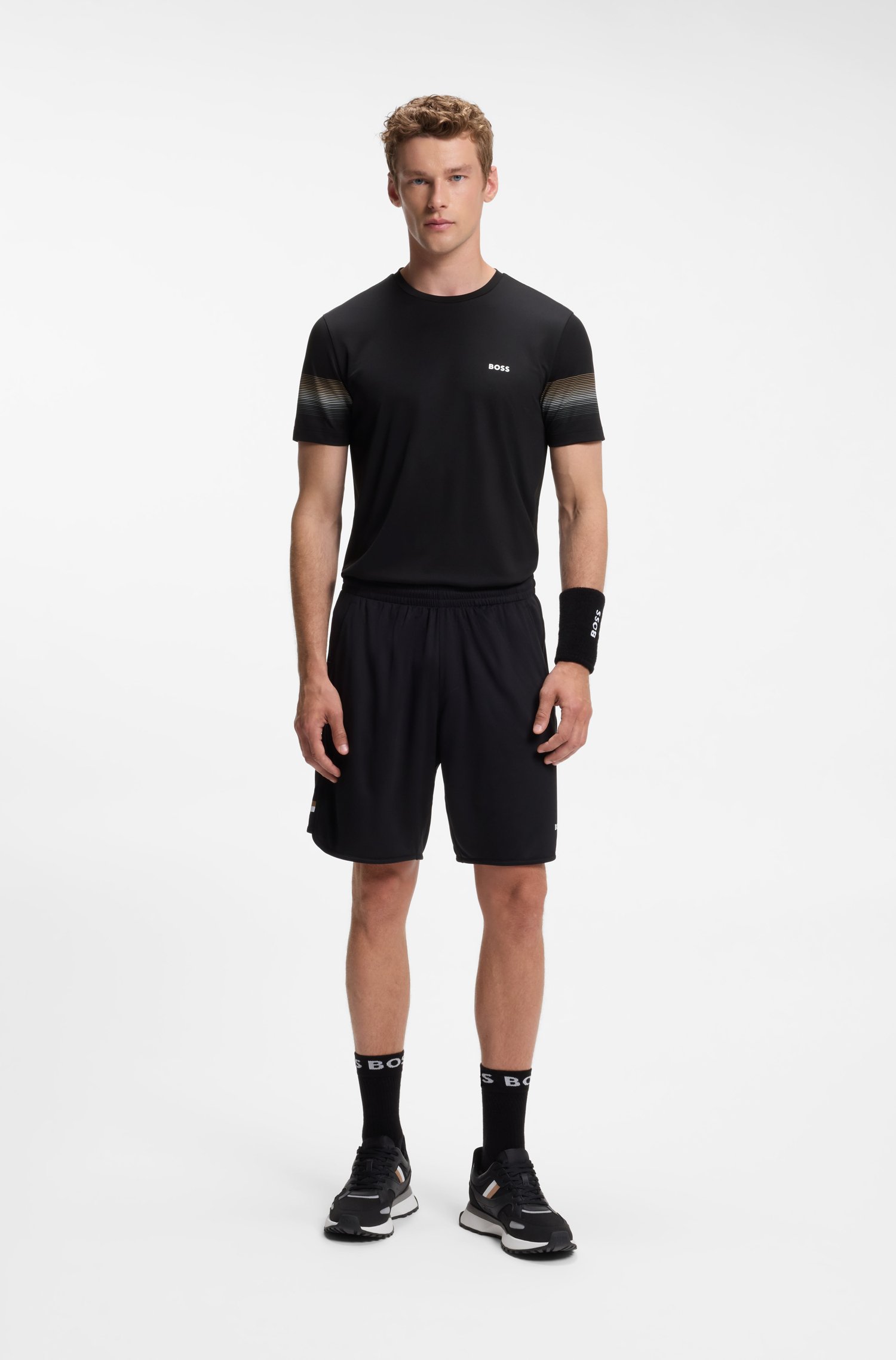 Boss Active slim-fit T-shirt with sleeve stripes herr – bild 2