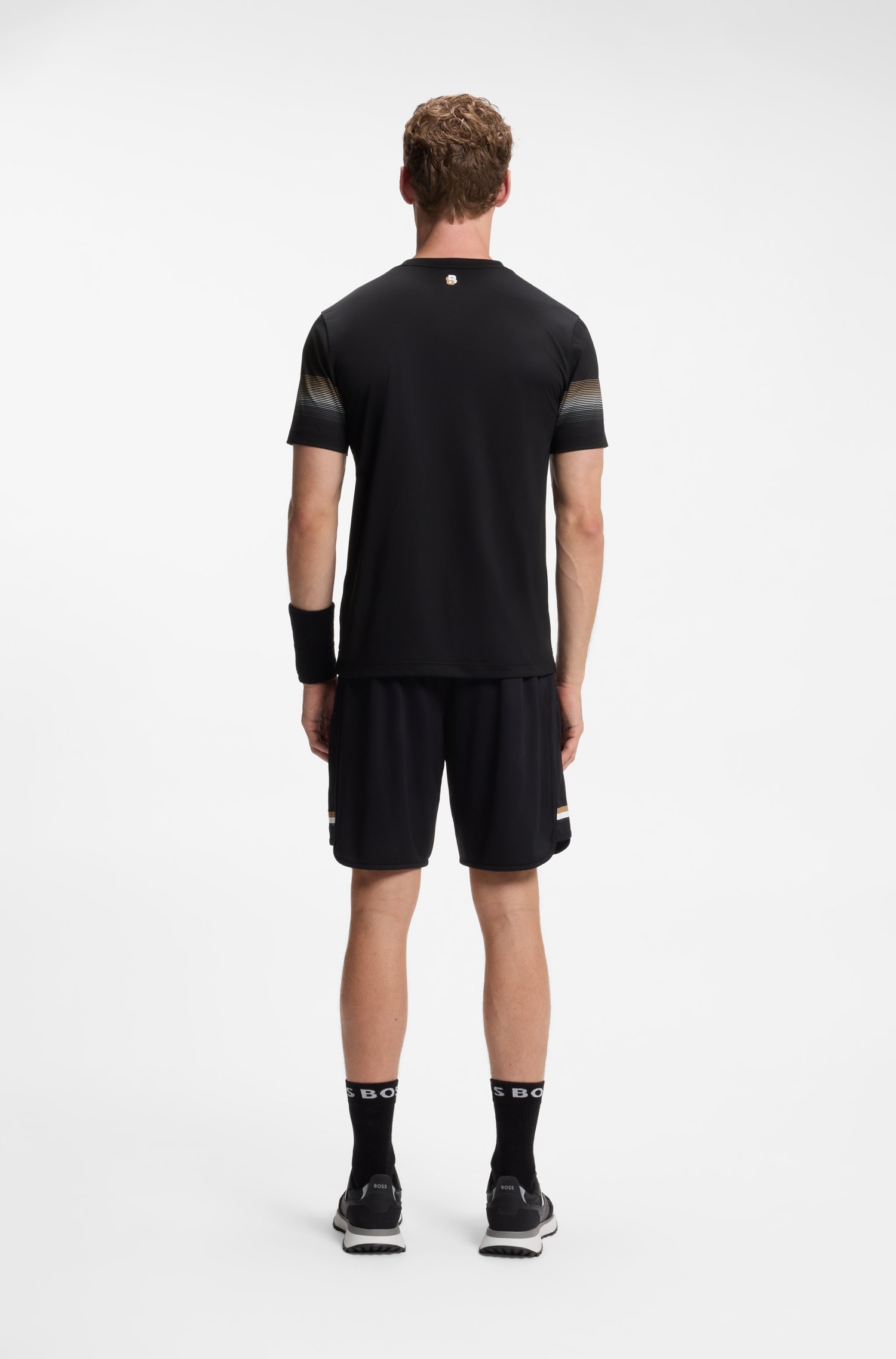 Boss Active slim-fit T-shirt with sleeve stripes herr – bild 3
