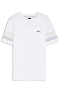Active slim-fit T-shirt with sleeve stripes, White