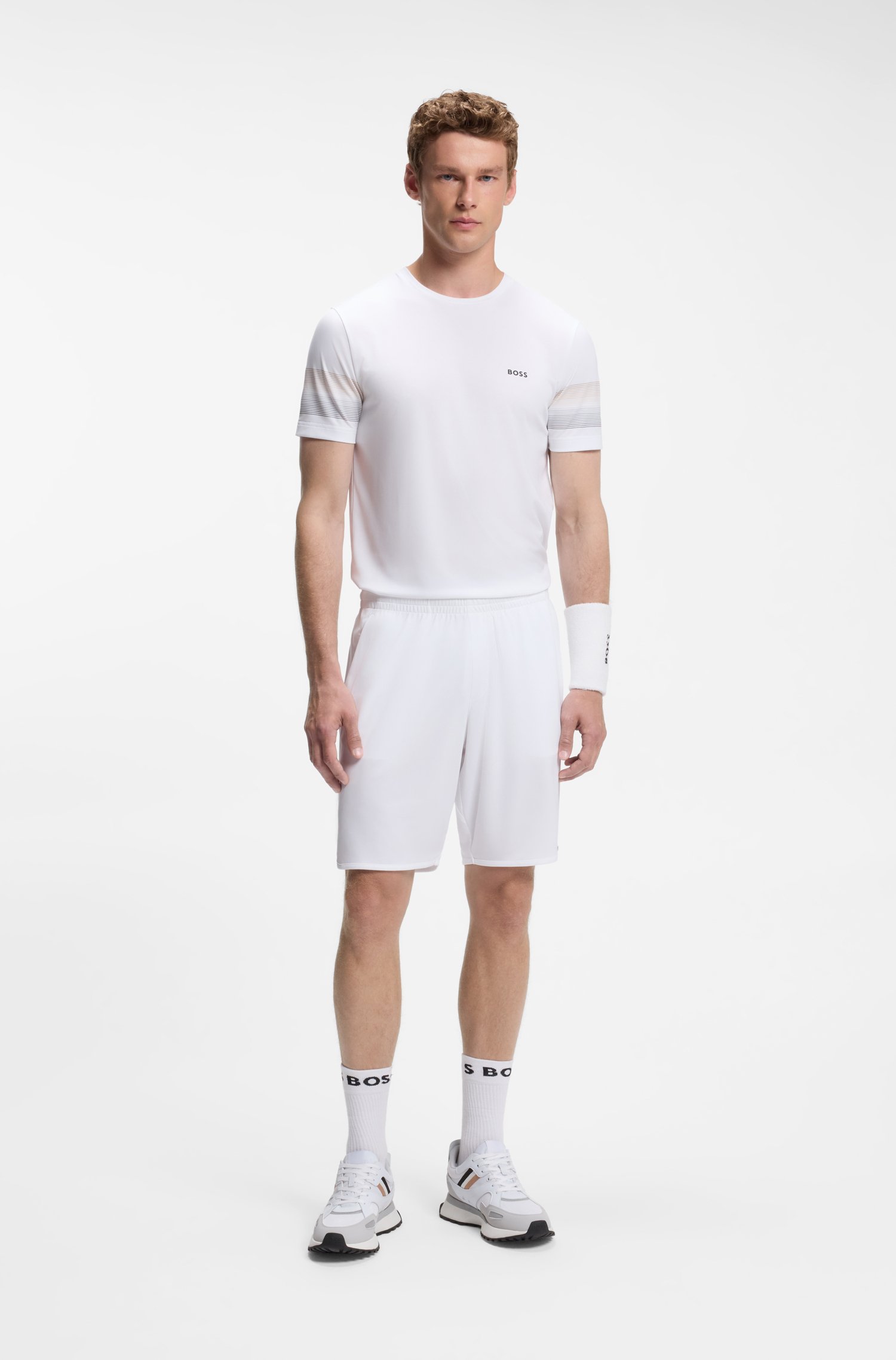 Boss Active slim-fit T-shirt with sleeve stripes herr – bild 2