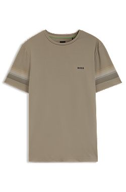 Active slim-fit T-shirt with sleeve stripes