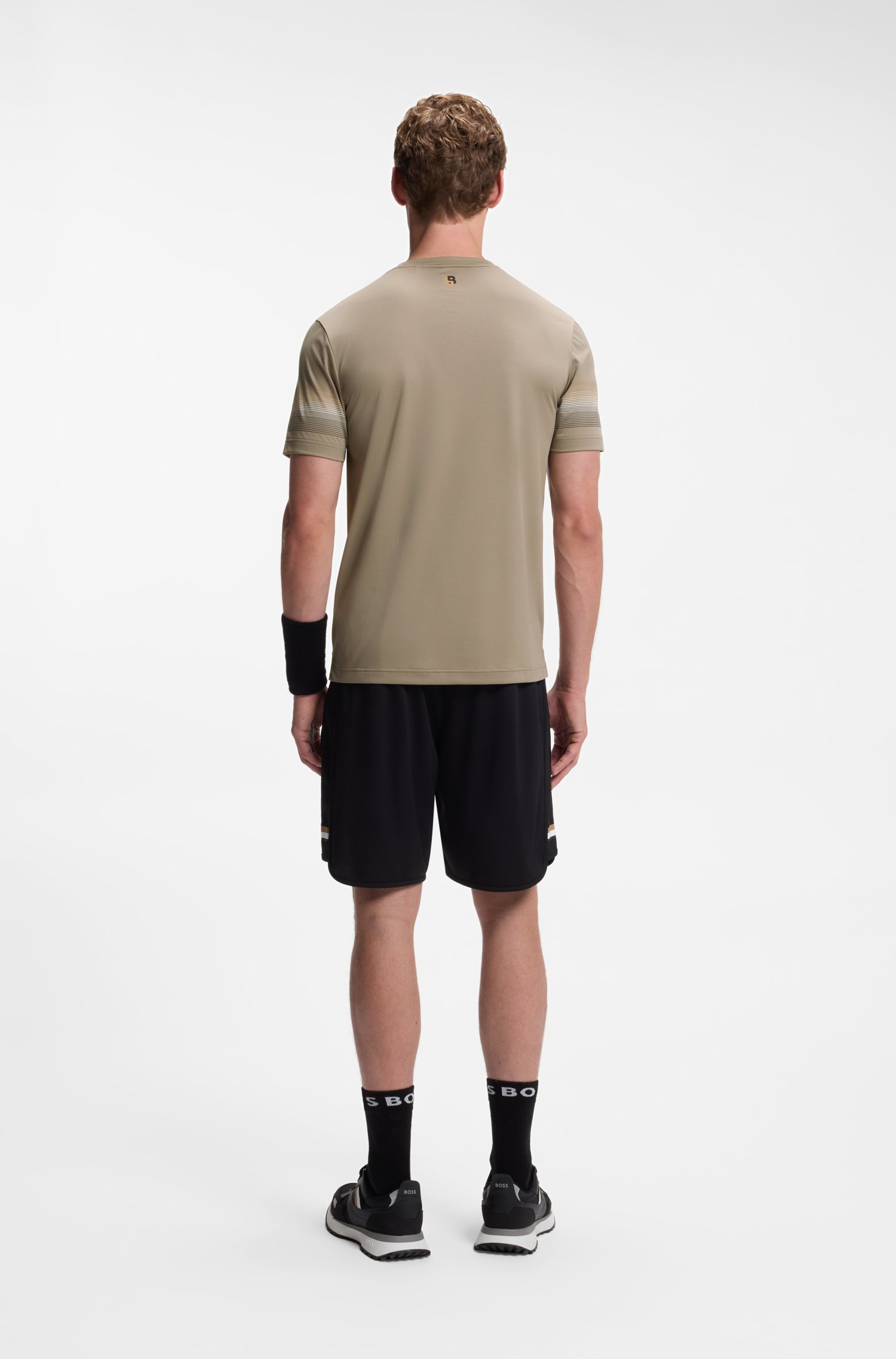 Boss Active slim-fit T-shirt with sleeve stripes herr – bild 3