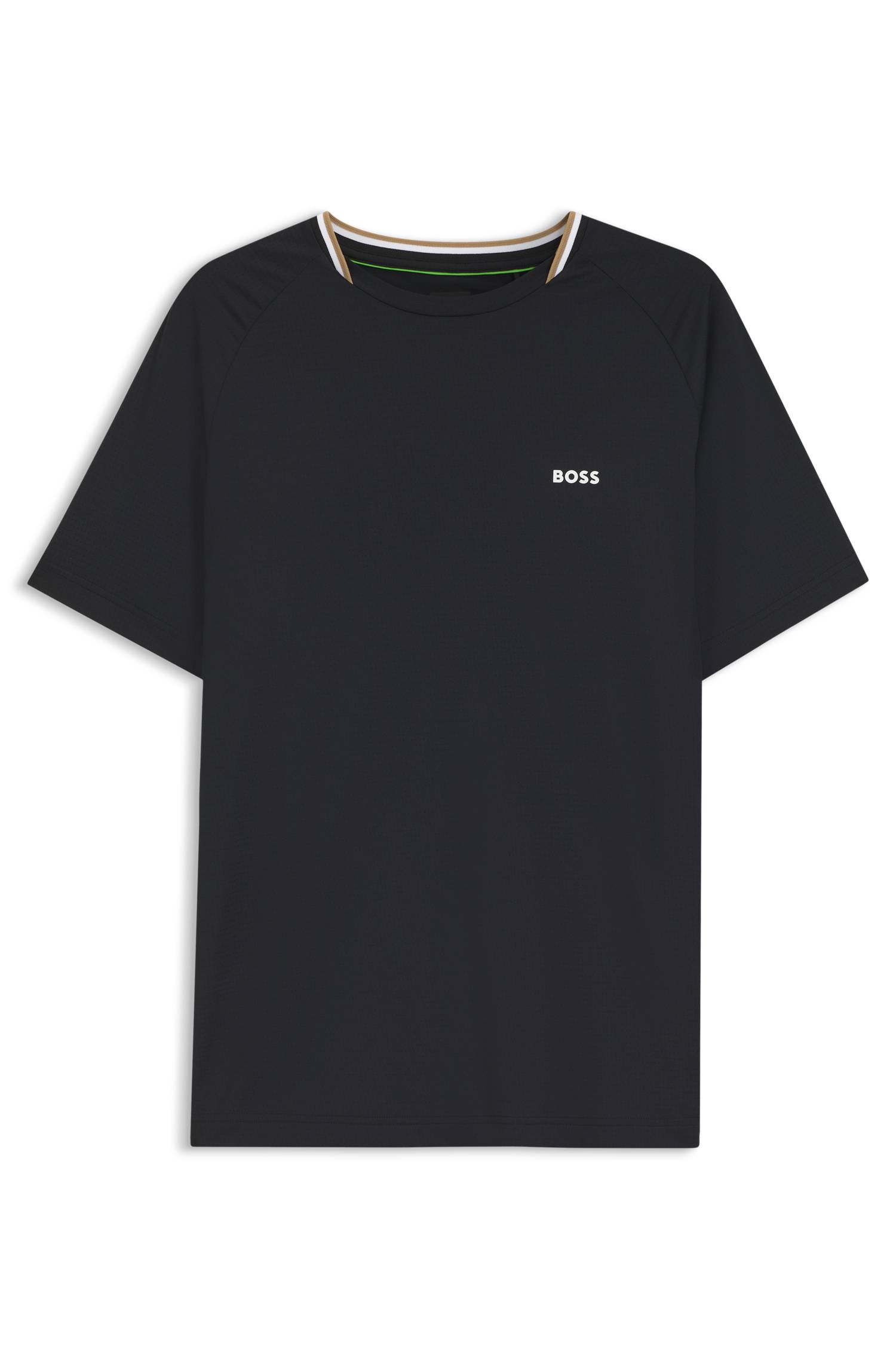 Boss Active slim-fit T-shirt with signature-stripe collar herr – bild 4