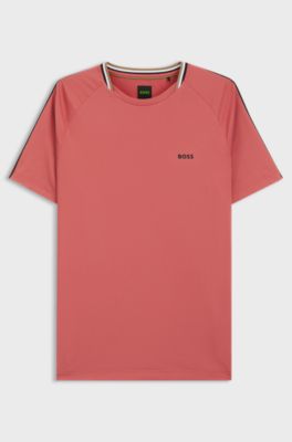 Active T-shirt Slim &agrave; col &agrave; rayures signature, Rouge