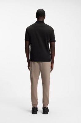 Boss Striped-trim polo shirt in interlock cotton pikéer herr – bild 3