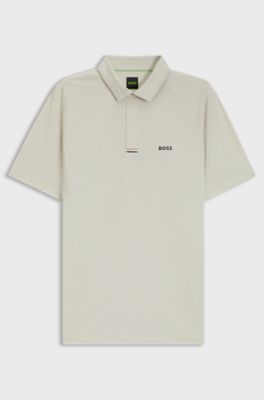 Paddy Active polo shirt in stretch piqu&eacute;, Light Beige