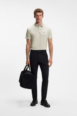 Paddy Active polo shirt in stretch piqu&eacute;, Light Beige