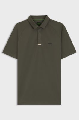 Paddy Active polo shirt in stretch piqu&eacute;, Dark Green