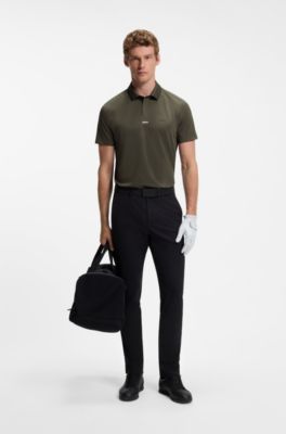 Paddy Active polo shirt in stretch piqu&eacute;, Dark Green