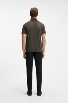 Paddy Active polo in piqu&eacute; elasticizzato, Verde scuro