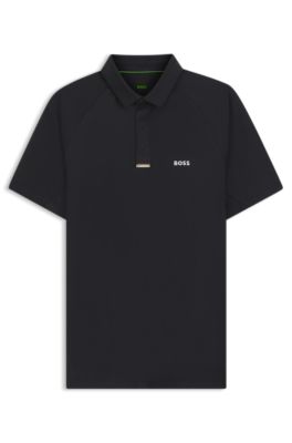 Paddy Active polo shirt in stretch piqu&eacute;, Dark Blue