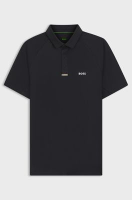 Paddy Active polo shirt in stretch piqu&eacute;, Dark Blue
