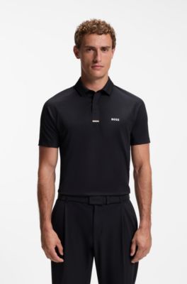 Paddy Active polo shirt in stretch piqu&eacute;, Dark Blue