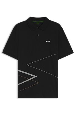 Pima-cotton polo shirt with placed print