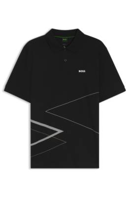 Boss Pima-cotton polo shirt with placed print pikéer herr – bild 4