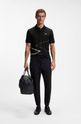 Boss Pima-cotton polo shirt with placed print pikéer herr – bild 2