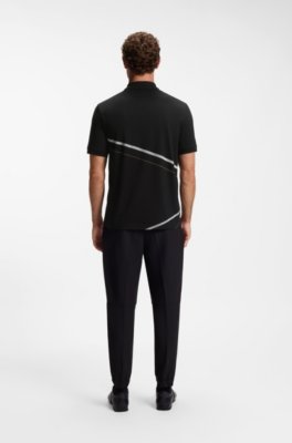 Boss Pima-cotton polo shirt with placed print pikéer herr – bild 3