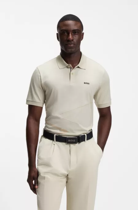 Polo en coton Pima avec imprimé placé