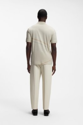 Boss Pima-cotton polo shirt with placed print pikéer herr – bild 3