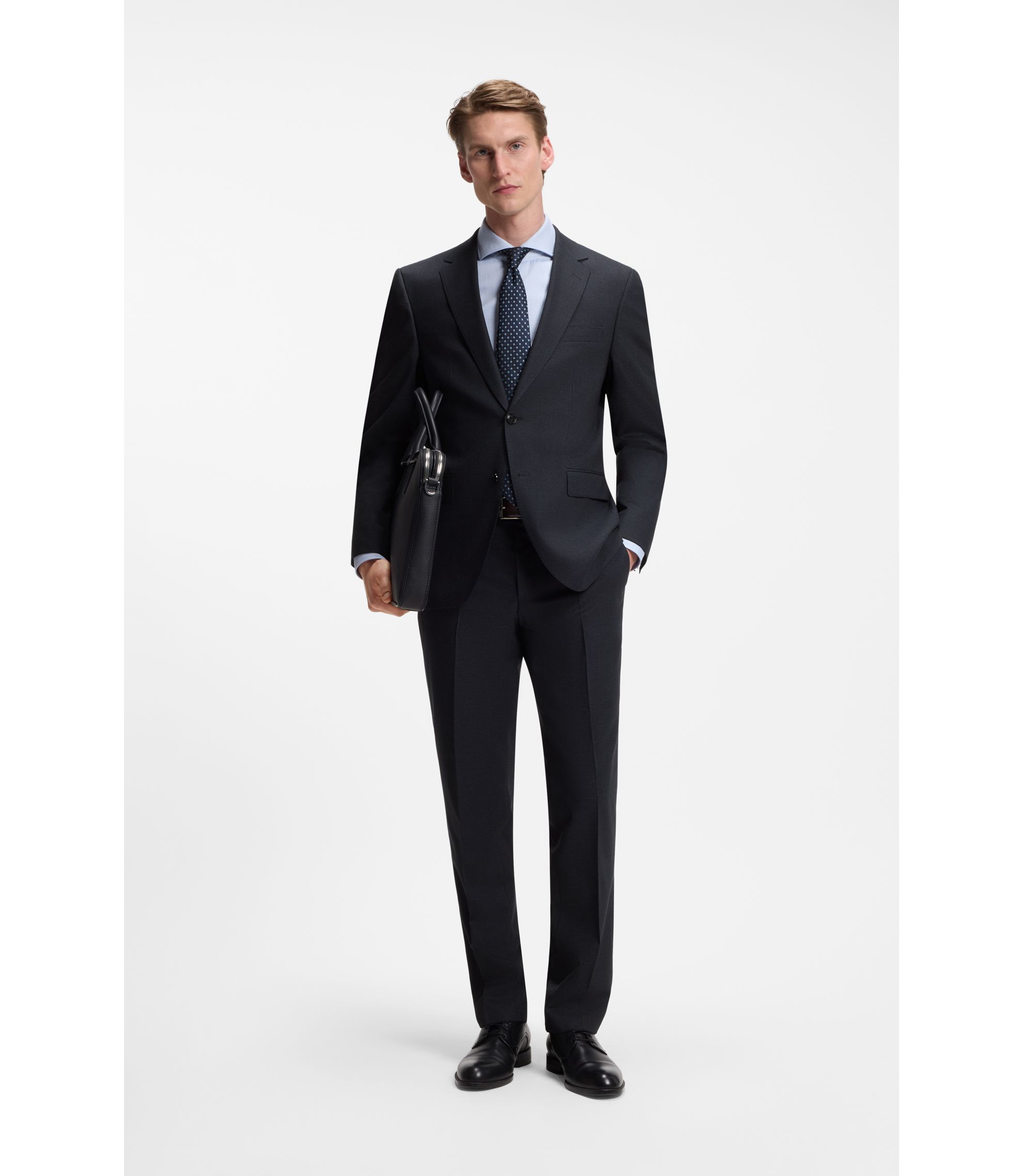 Regular-Fit Zweiteiler aus Woll-Mix