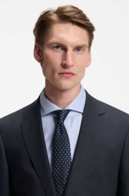 Two-piece regular-fit suit in a wool blend, Dark Blue