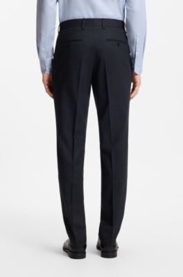 Two-piece regular-fit suit in a wool blend, Dark Blue