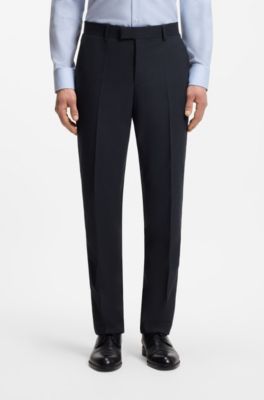 Two-piece regular-fit suit in a wool blend, Dark Blue