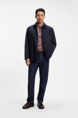 Zip-neck polo shirt in a cotton-silk blend 2