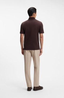 Zip-neck polo shirt in a cotton-silk blend 3