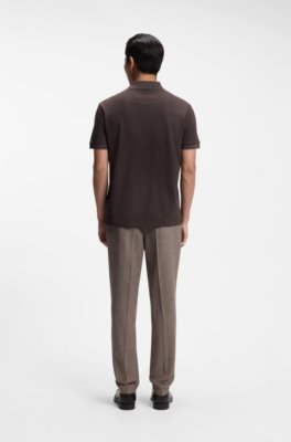 Knit polo shirt in two-tone cotton 3