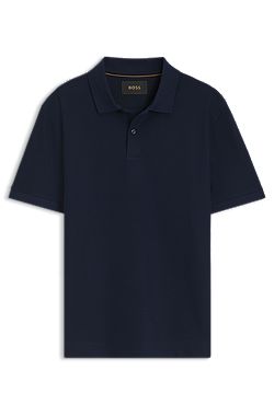 Knit polo shirt in two-tone cotton