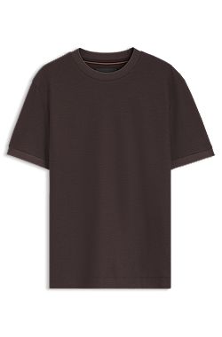 Cotton T-shirt with two-tone piqué structure