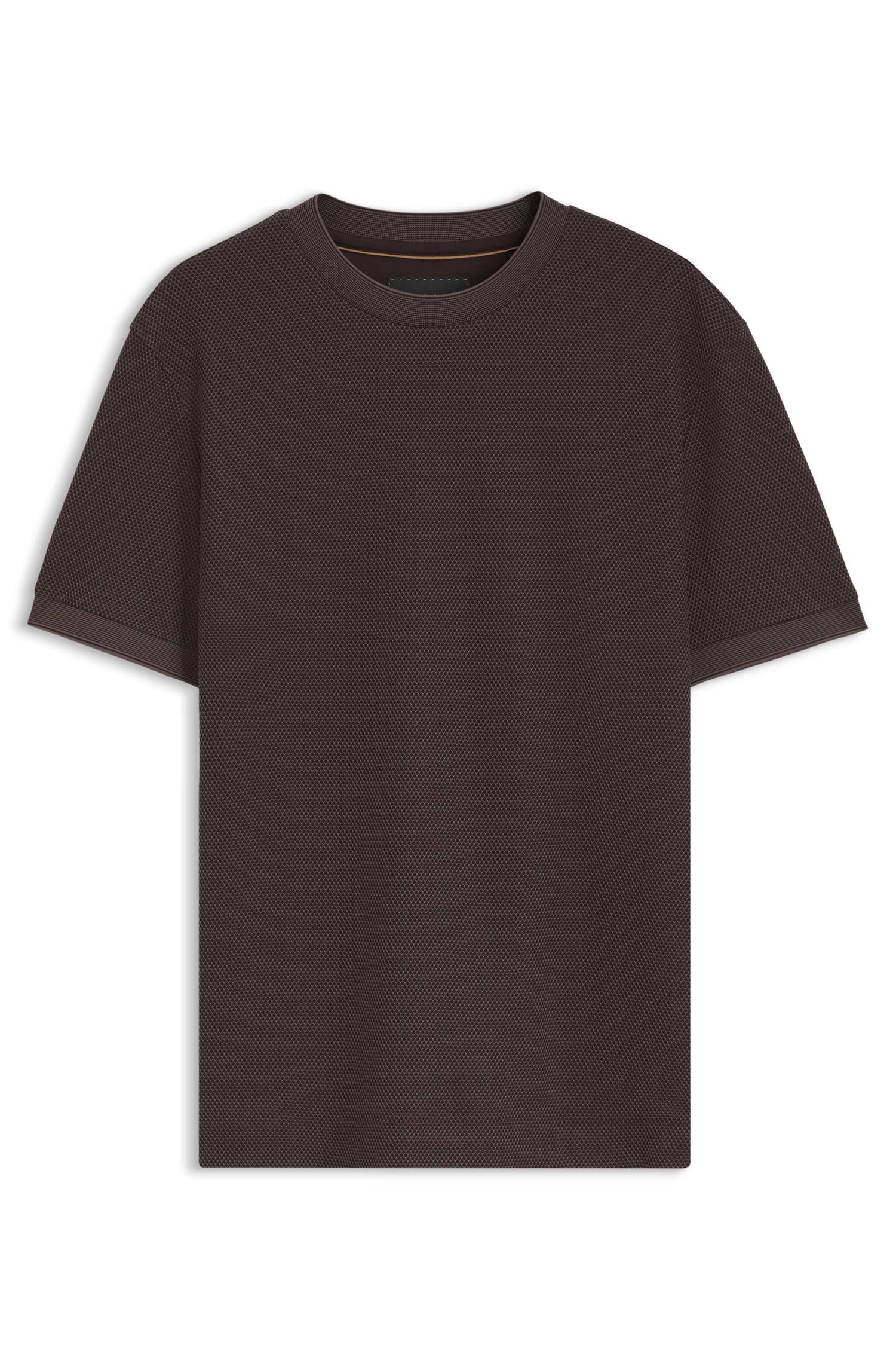 Boss Cotton T-shirt with two-tone piqué structure herr – bild 4