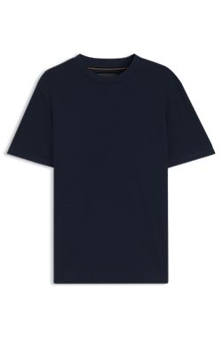 T-shirt en coton avec structure en piqué à deux tons