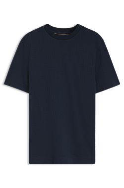 Windowpane-check T-shirt in a cotton and silk blend