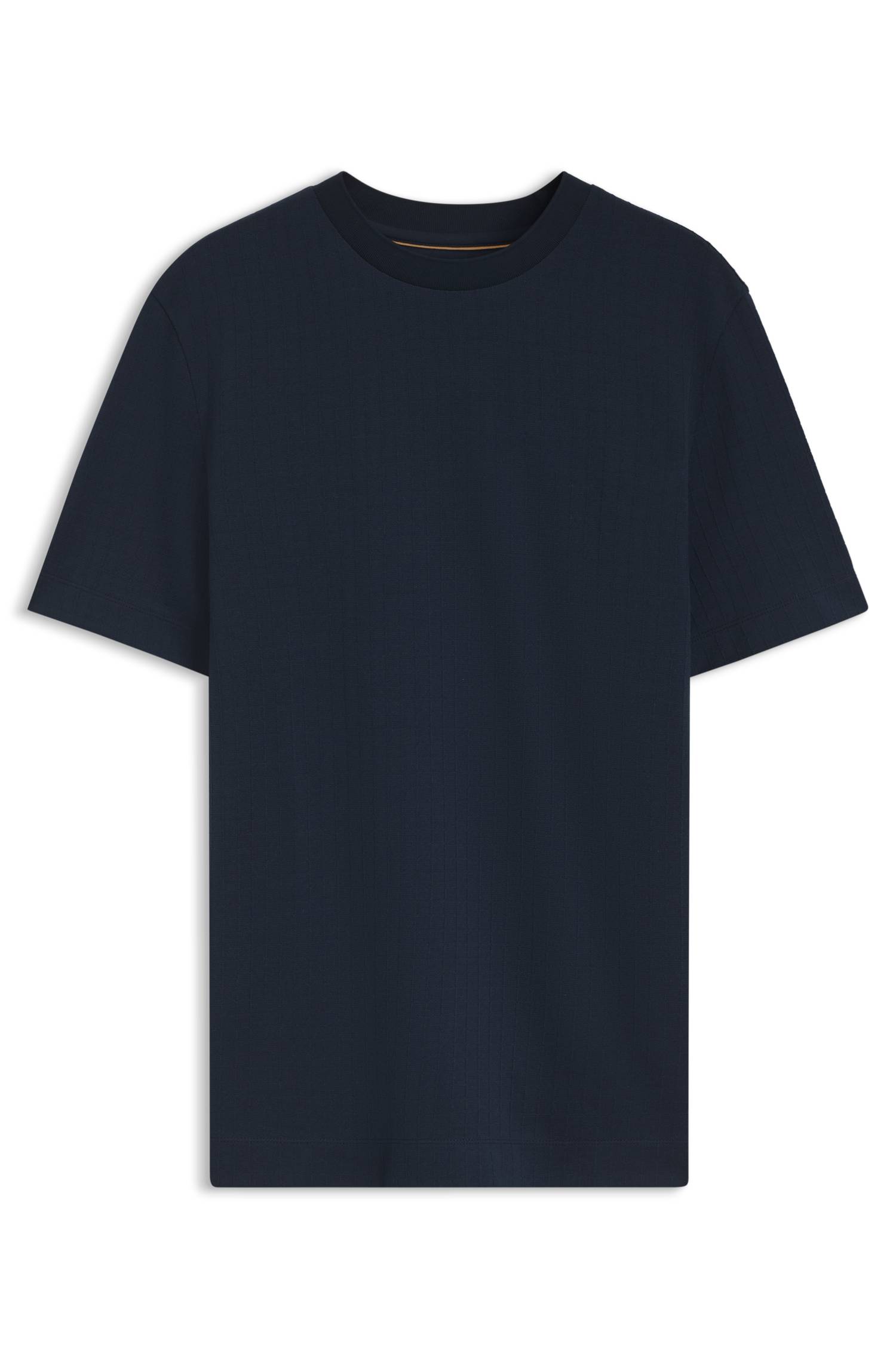 Boss Windowpane-check T-shirt in a cotton and silk blend herr – bild 4