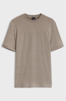 Cotton-blend T-shirt, Light Brown