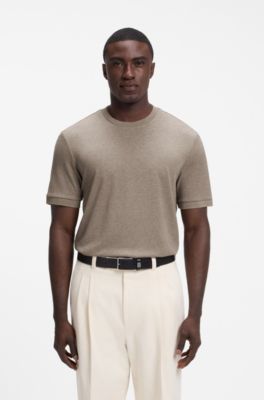 Cotton-blend T-shirt, Light Brown