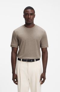Cotton-blend T-shirt, Light Brown