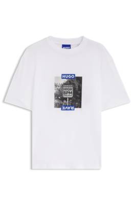 Hugo Cotton T-shirt with graphic print herr – bild 4