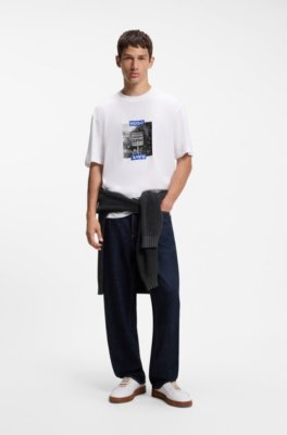 Hugo Cotton T-shirt with graphic print herr – bild 2