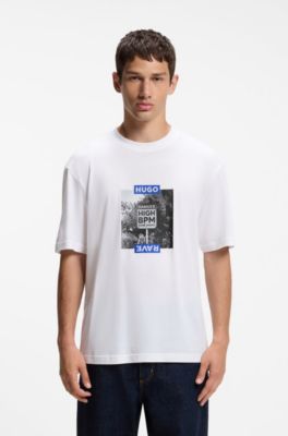 Cotton T-shirt with graphic print, White