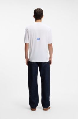Cotton T-shirt with graphic print, White