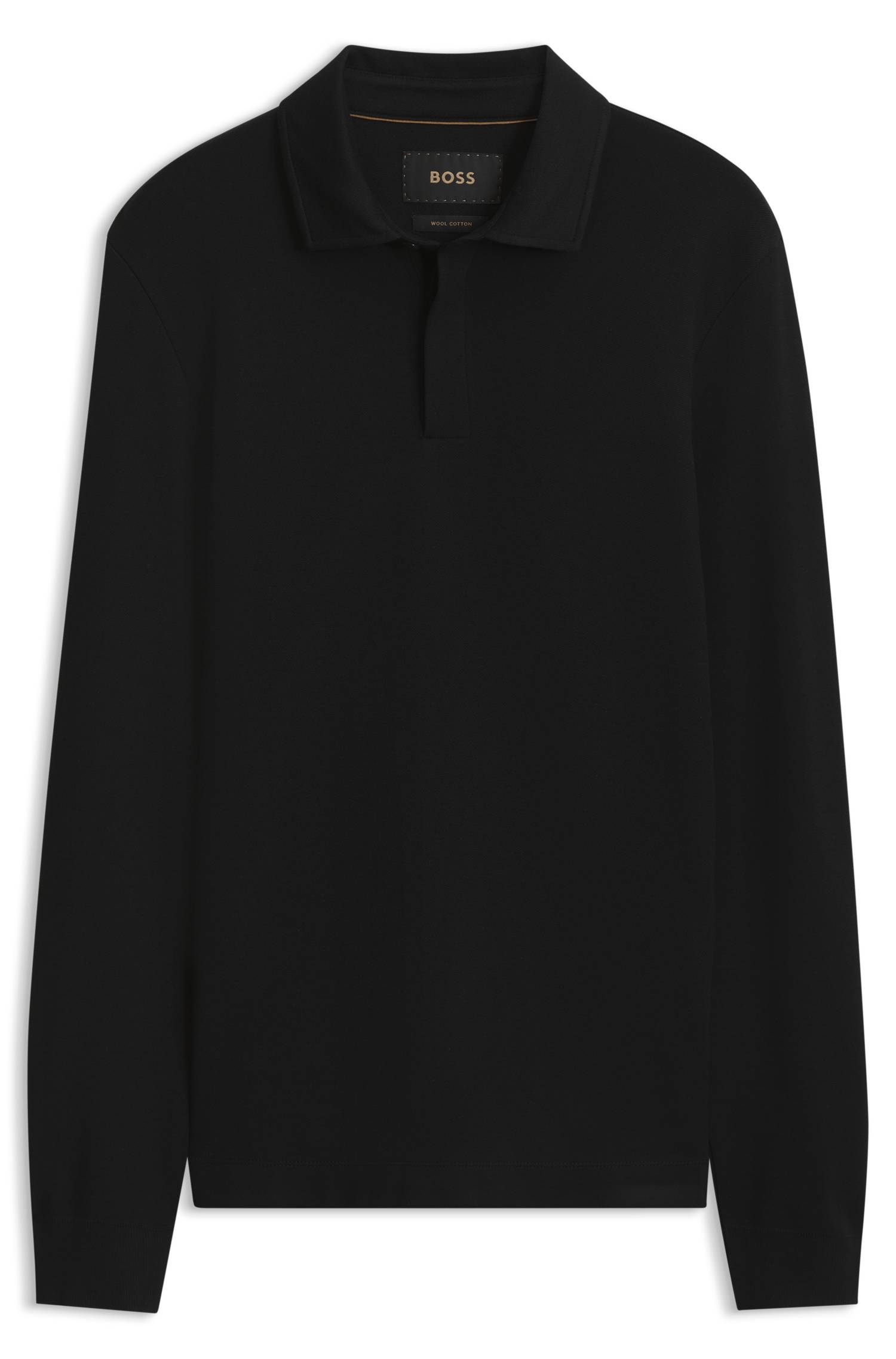 Boss Regular-fit polo shirt in cotton and wool pikéer herr – bild 4