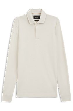 Regular-fit polo shirt in cotton and wool