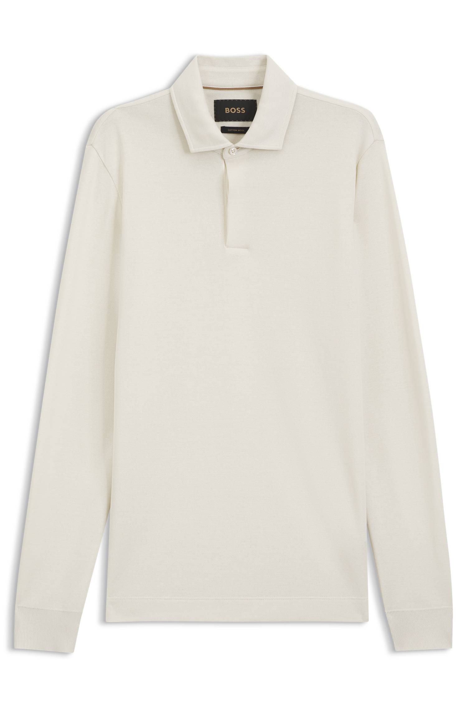 Boss Regular-fit polo shirt in cotton and wool pikéer herr – bild 4