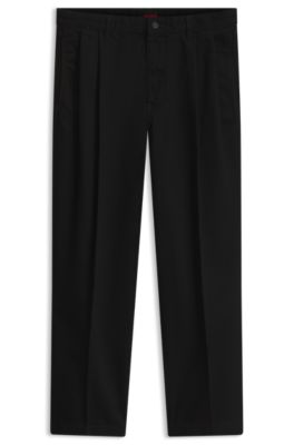Relaxed-fit jeans in black rigid denim with tailoring, Black