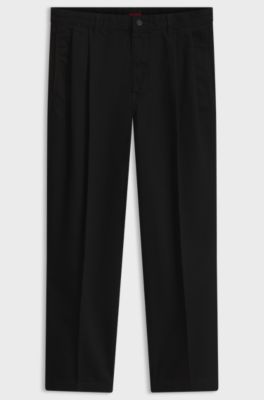 Relaxed-fit jeans in black rigid denim with tailoring, Black