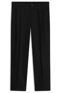 Relaxed-fit jeans in black rigid denim with tailoring, Black