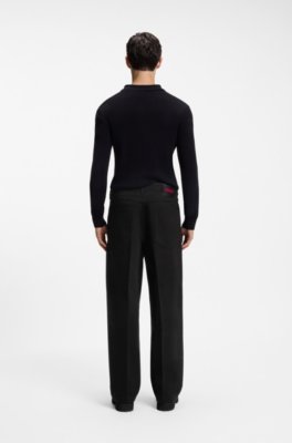 Hugo Relaxed-fit jeans in black rigid denim with tailoring herr – bild 2